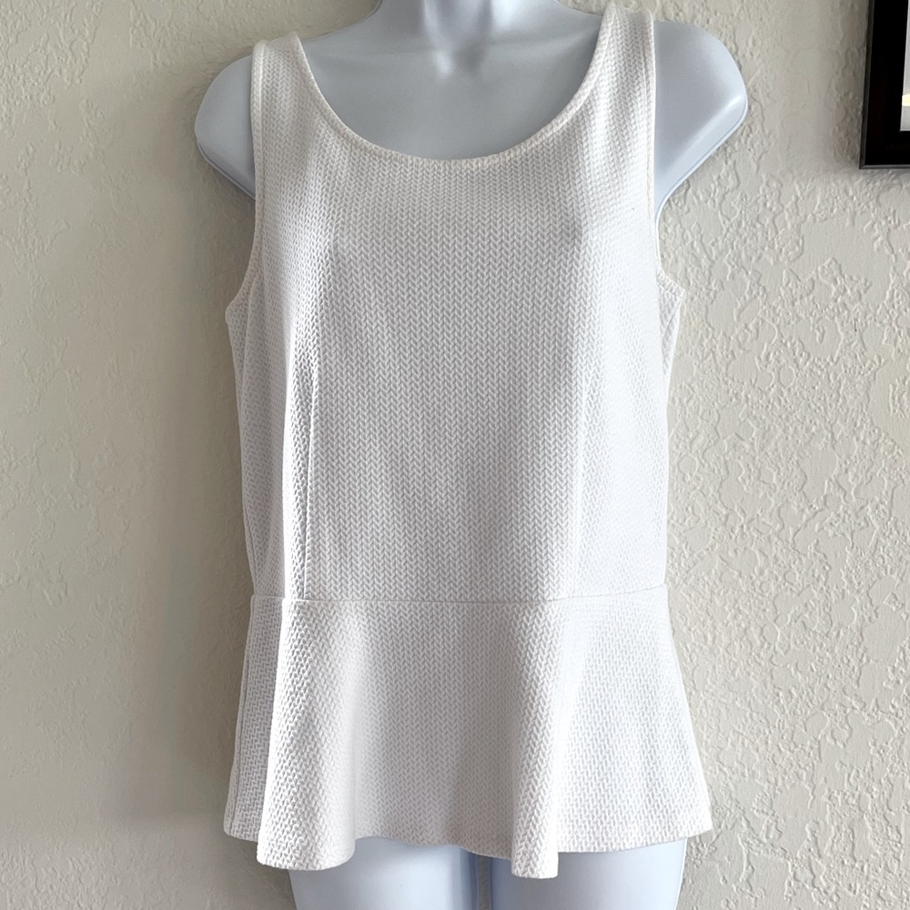 White Ann Taylor peplum top
